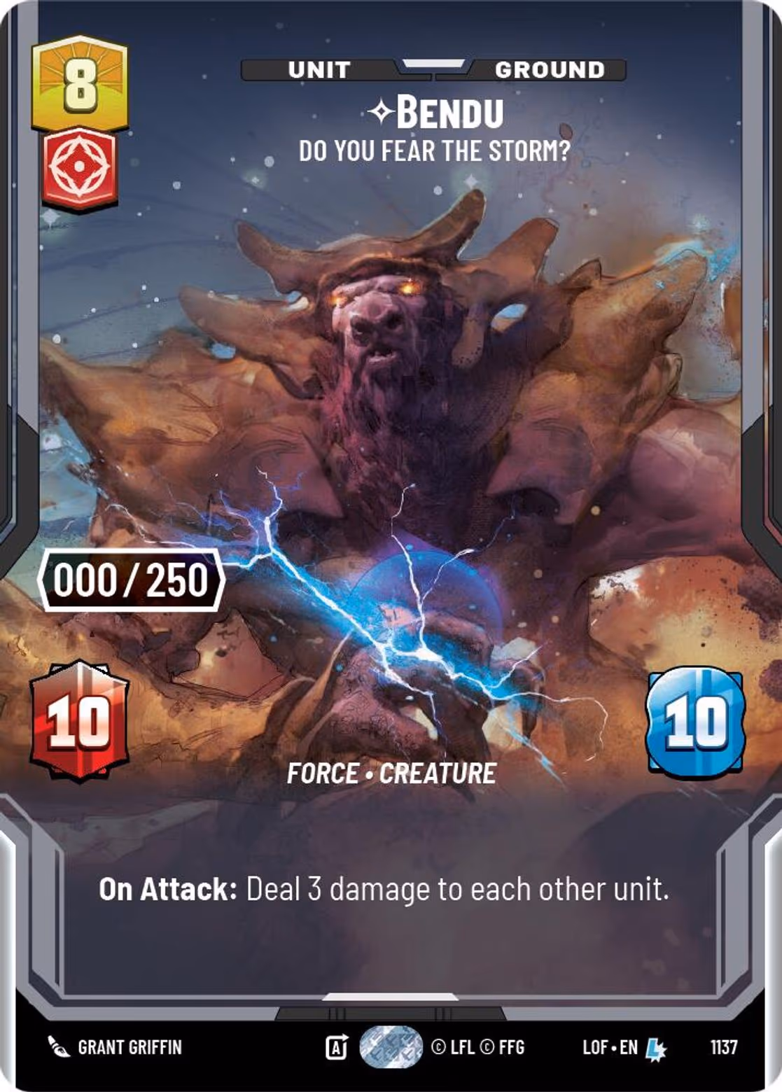 Bendu - Do You Fear the Storm? LOF-1137 Prestige Serialized Star Wars Unlimited card