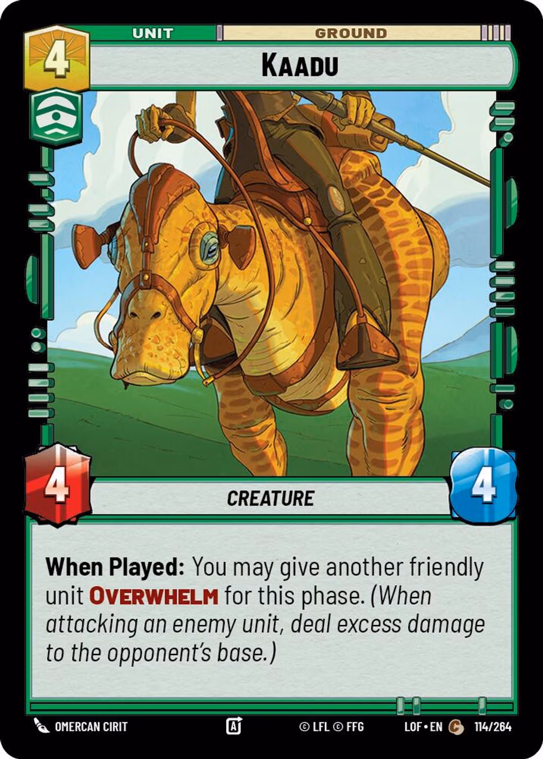 Kaadu LOF-114 Star Wars Unlimited card