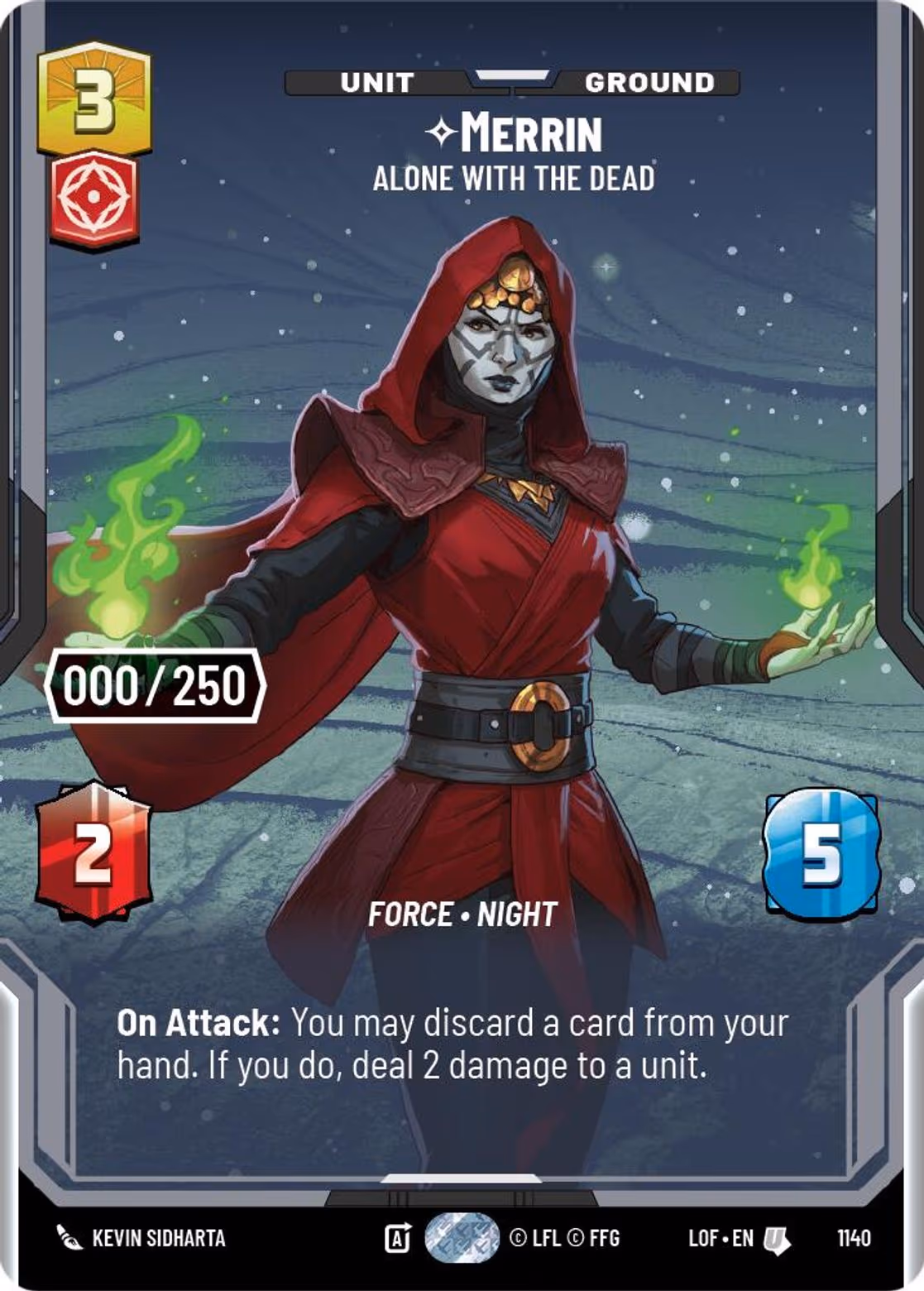 Merrin - Alone with the Dead LOF-1140 Prestige Serialized Star Wars Unlimited card