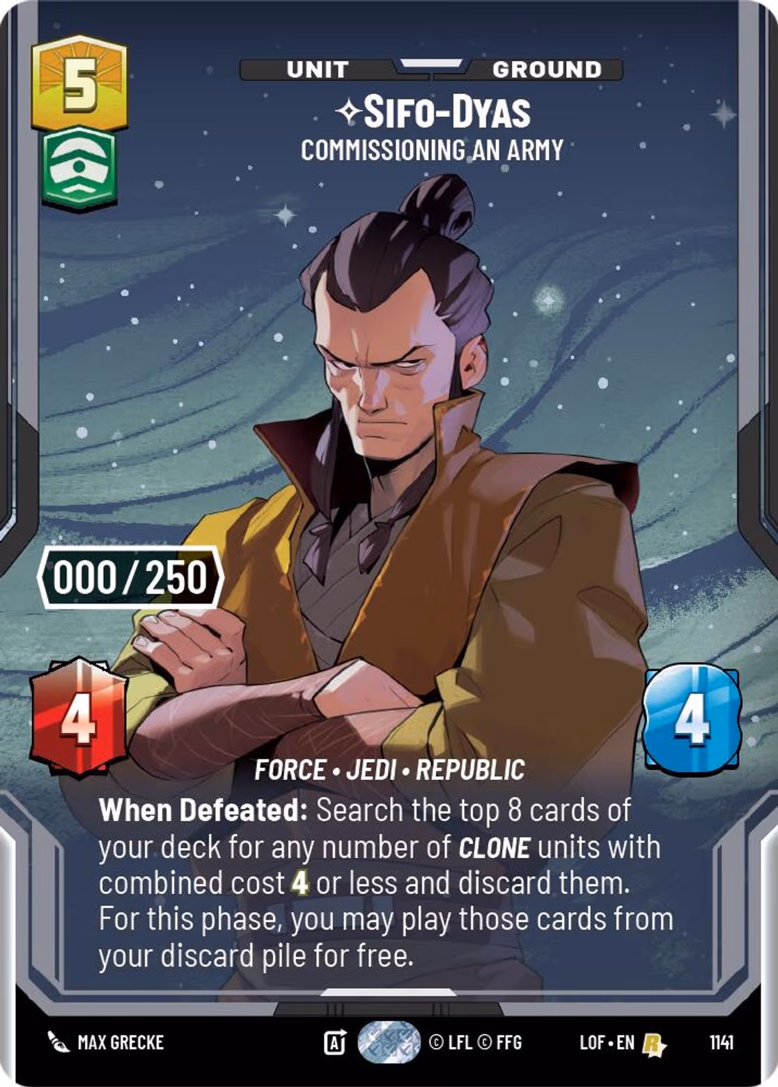 Sifo-Dyas LOF-1141 Prestige Serialized Star Wars Unlimited card