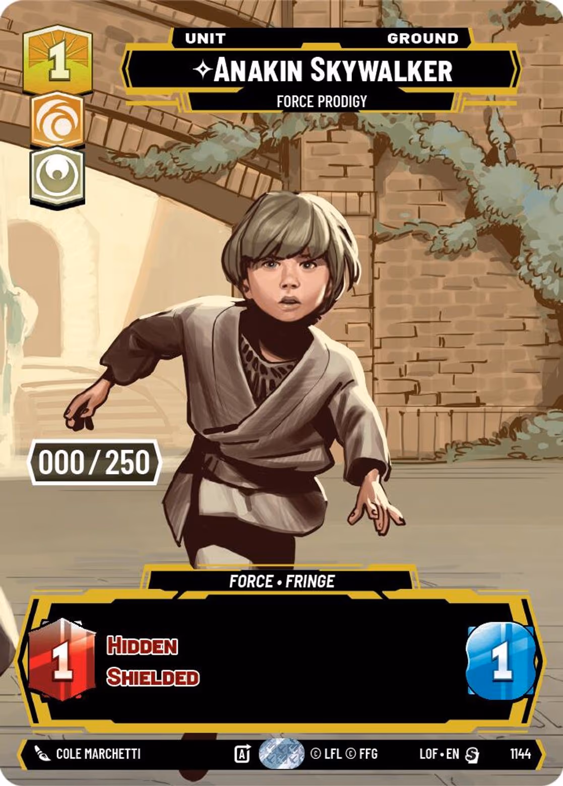 Anakin Skywalker - Force Prodigy LOF-1144 Prestige Serialized Star Wars Unlimited card