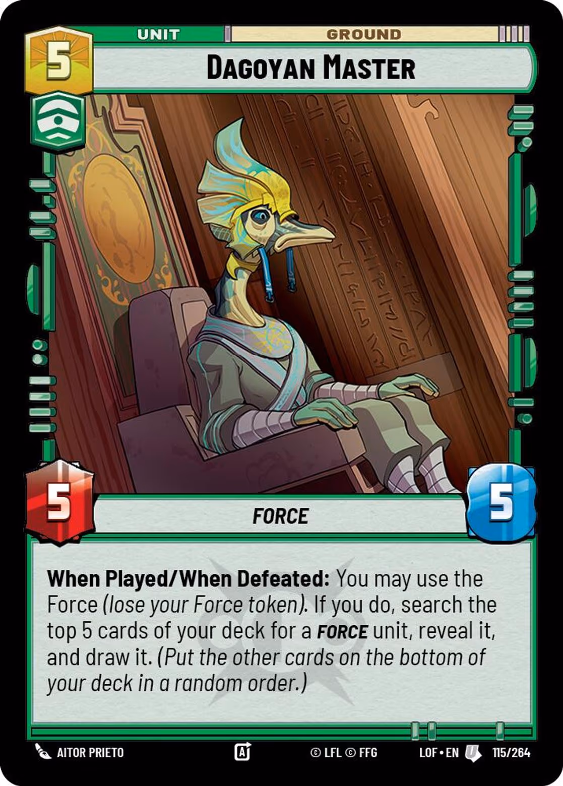 Dagoyan Master LOF-115 Star Wars Unlimited card