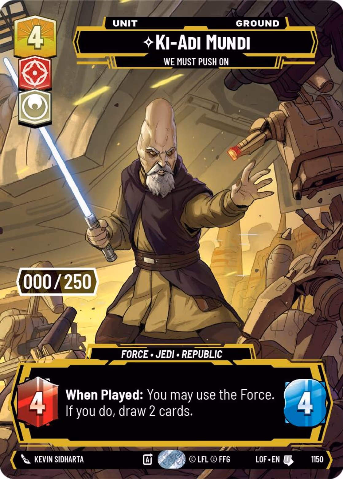 Ki-Adi-Mundi - We Must Push On LOF-1150 Prestige Serialized Star Wars Unlimited card