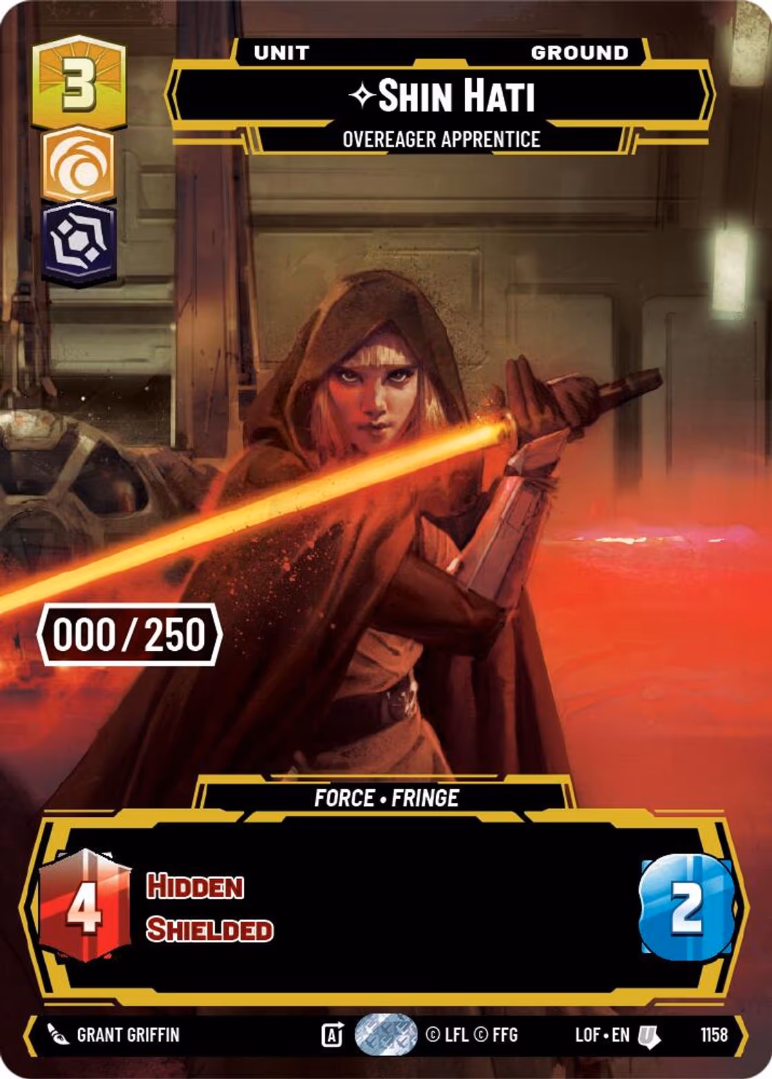 Shin Hati - Overeager Apprentice LOF-1158 Prestige Serialized Star Wars Unlimited card