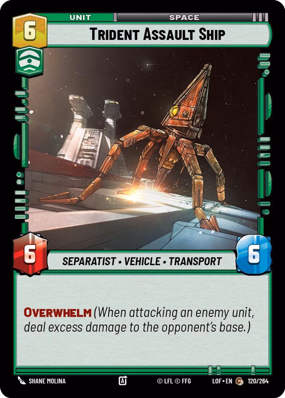 Trident Assault Ship LOF-120 Star Wars Unlimited card