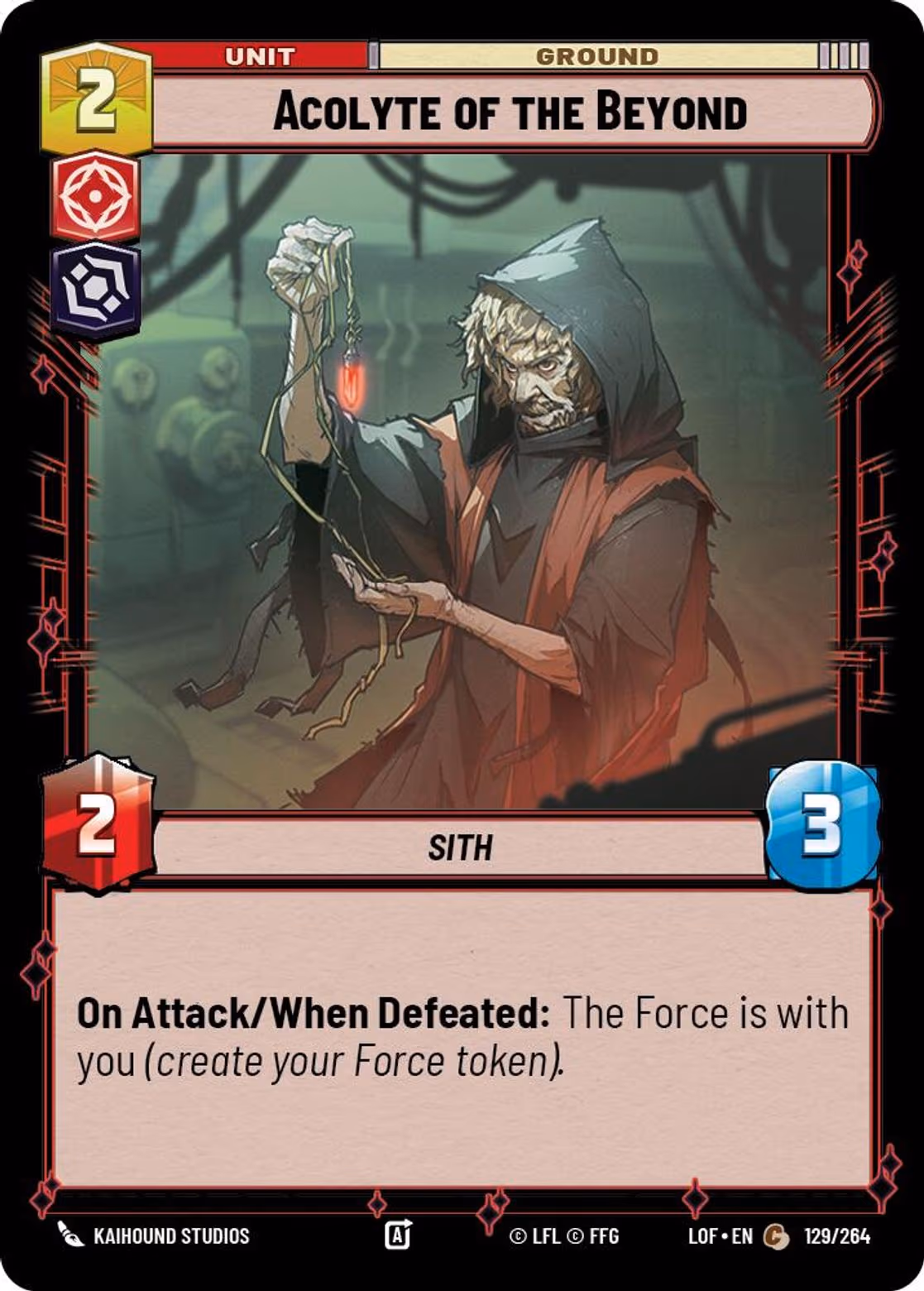 Acolyte of the Beyond LOF-129 Star Wars Unlimited card