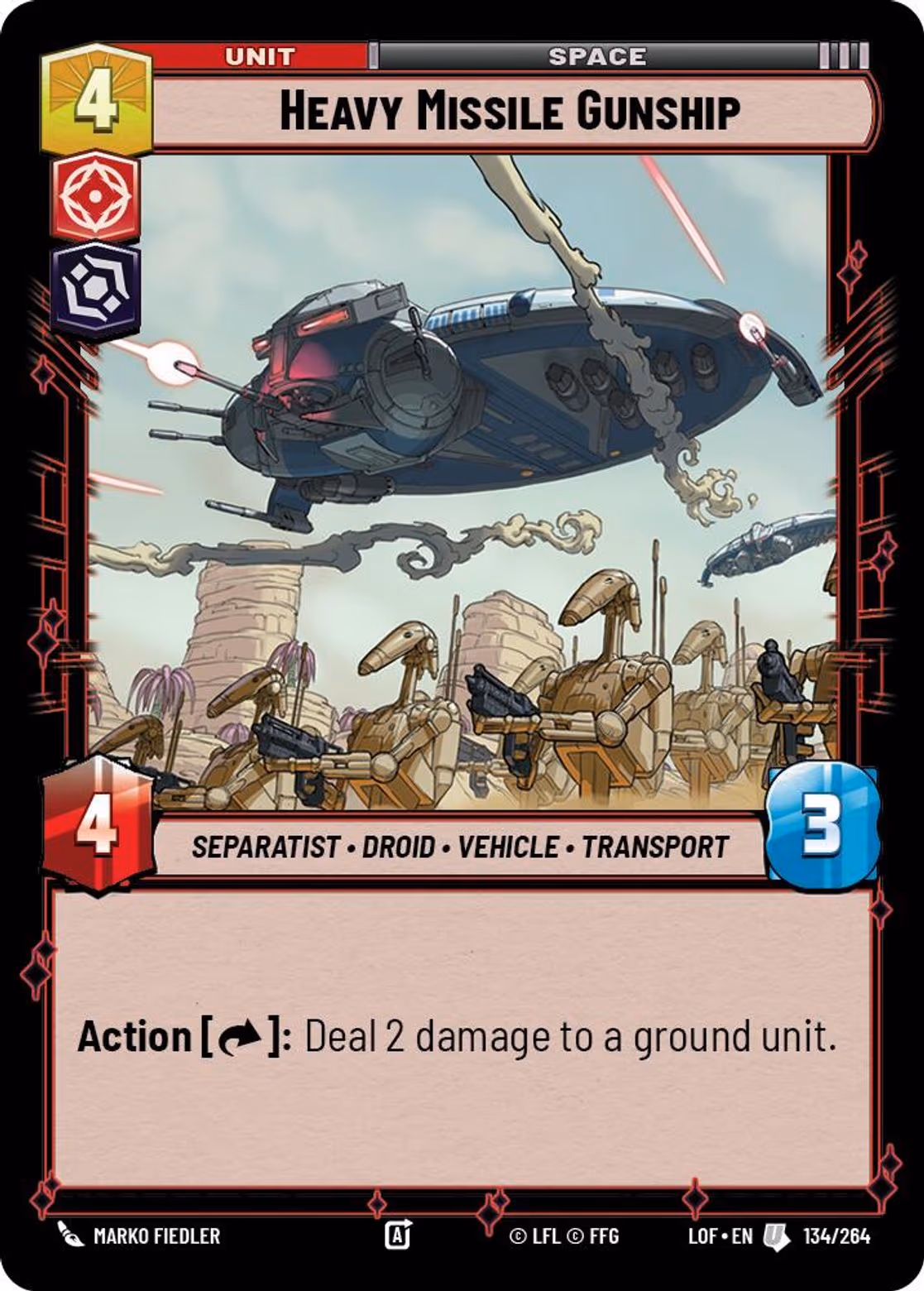 Heavy Missile Gunship LOF-134 Star Wars Unlimited card