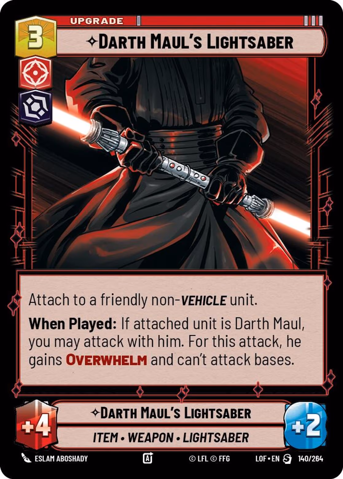 Darth Maul's Lightsaber LOF-140 Star Wars Unlimited card