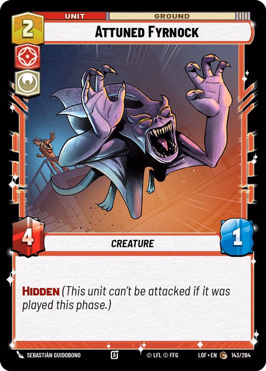 Attuned Fyrnock LOF-143 Star Wars Unlimited card