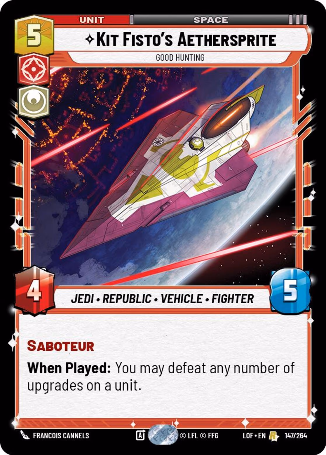 Kit Fisto's Aethersprite - Good Hunting LOF-147 Star Wars Unlimited card