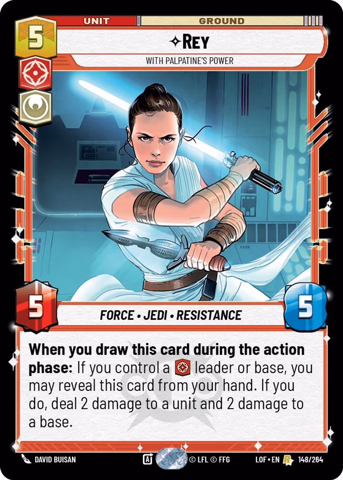 Rey - With Palpatine's Power LOF-148 Star Wars Unlimited card