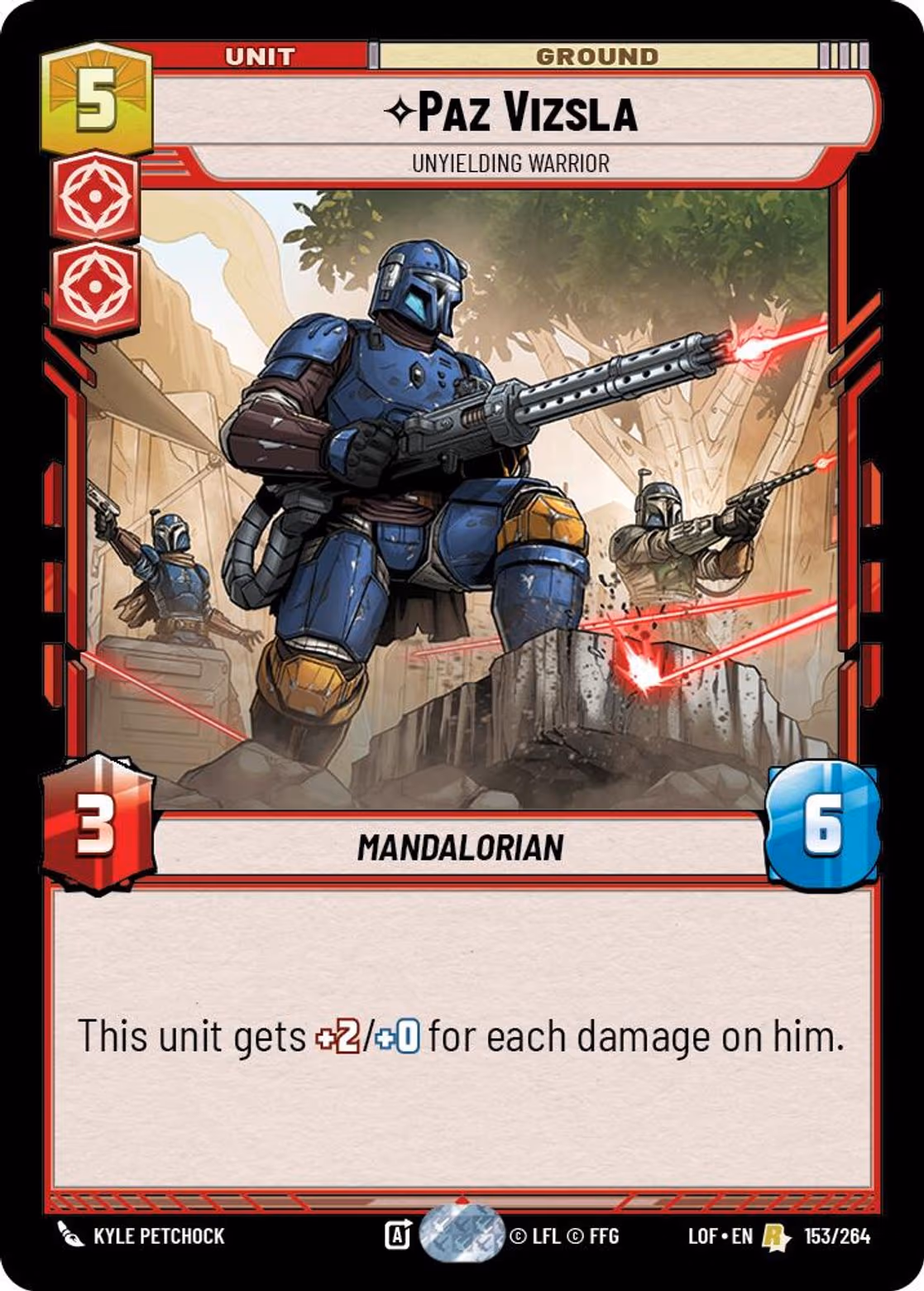 Paz Vizsla - Unyielding Warrior LOF-153 Star Wars Unlimited card