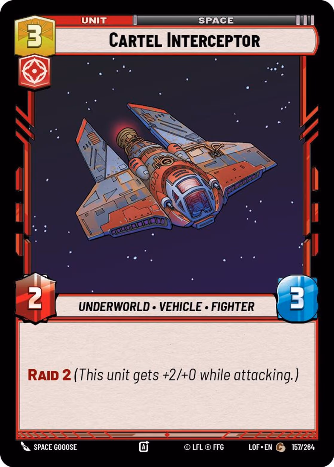 Cartel Interceptor LOF-157 Star Wars Unlimited card