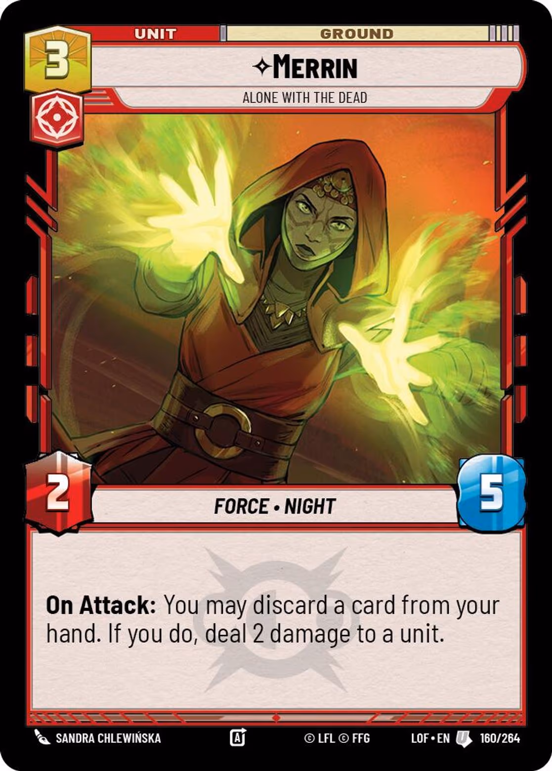 Merrin - Alone with the Dead LOF-160 Star Wars Unlimited card