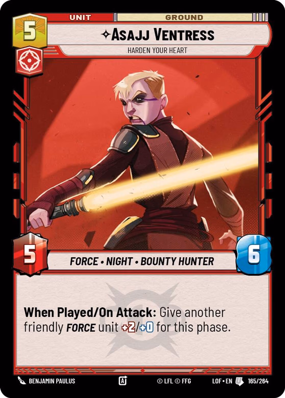 Asajj Ventress - Harden Your Heart LOF-165 Star Wars Unlimited card