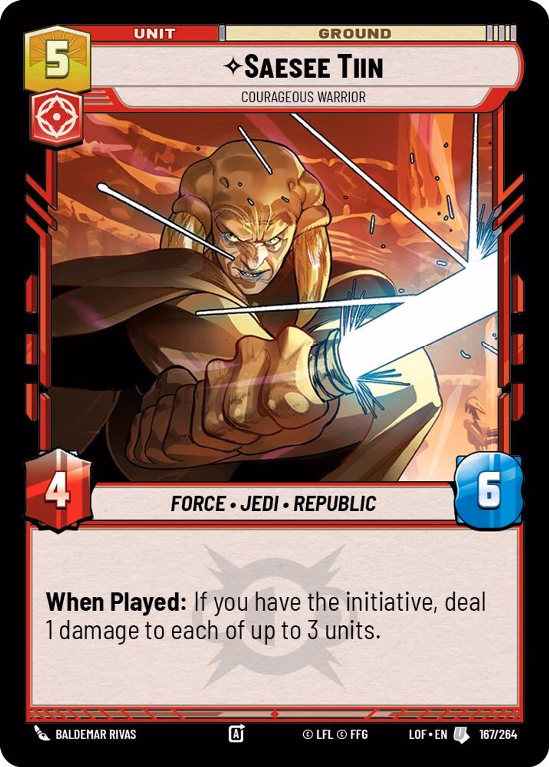 Saesee Tiin - Courageous Warrior LOF-167 Star Wars Unlimited card