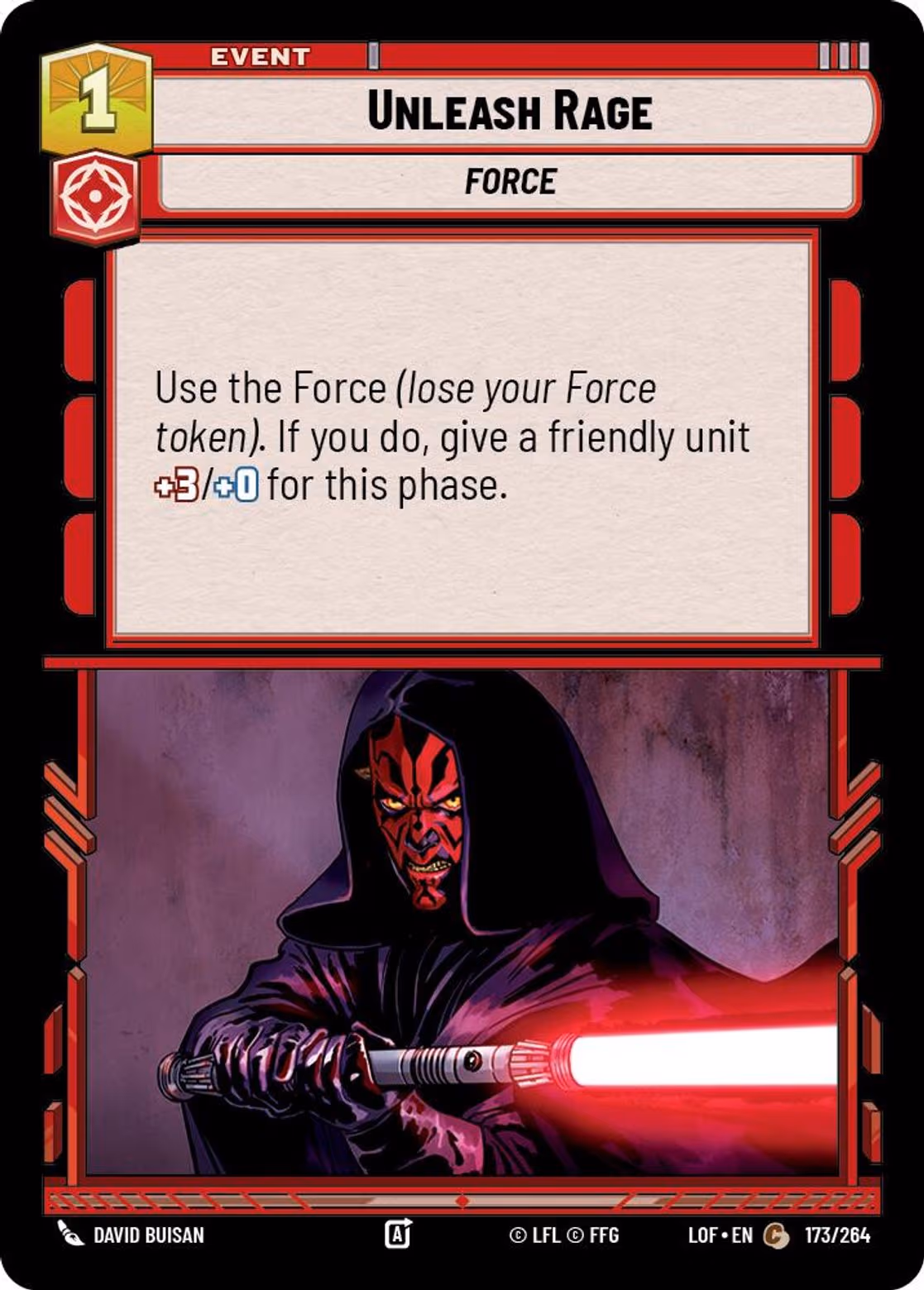 Unleash Rage LOF-173 Star Wars Unlimited card