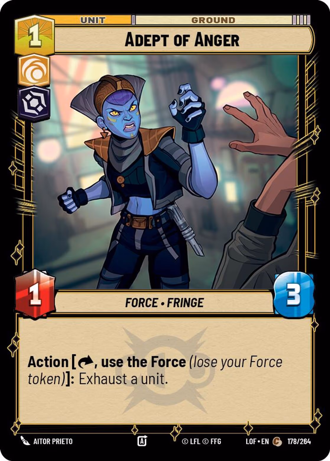 Adept of Anger LOF-178 Star Wars Unlimited card