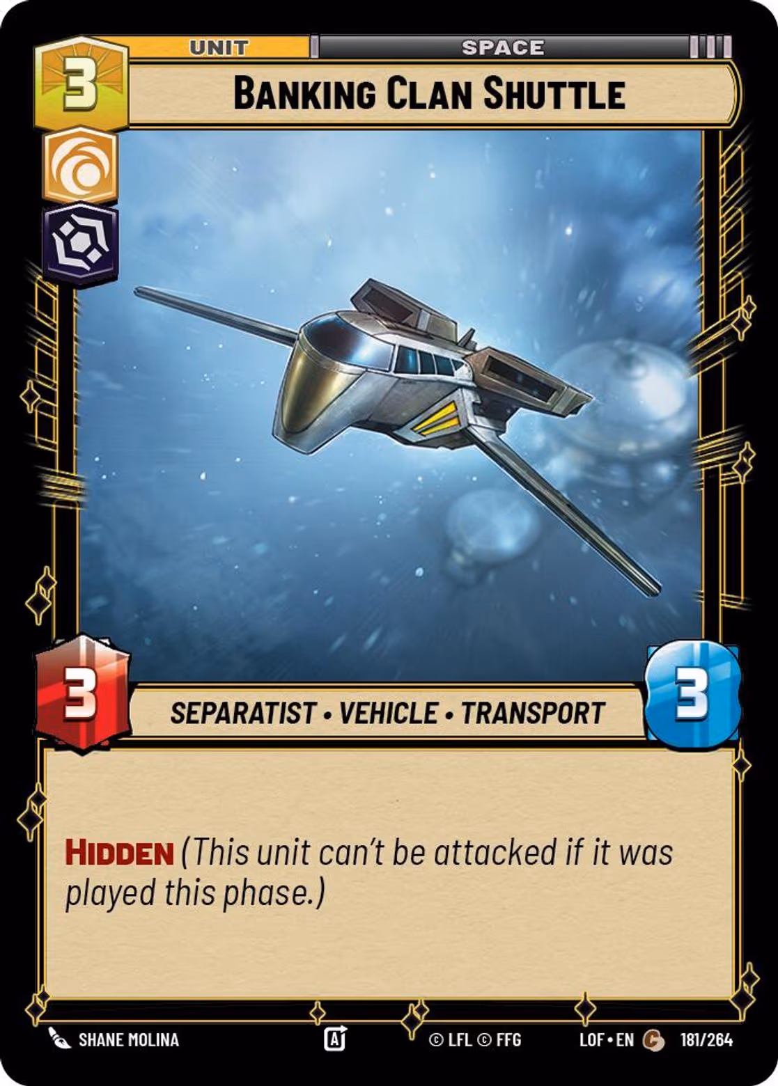 Banking Clan Shuttle LOF-181 Star Wars Unlimited card
