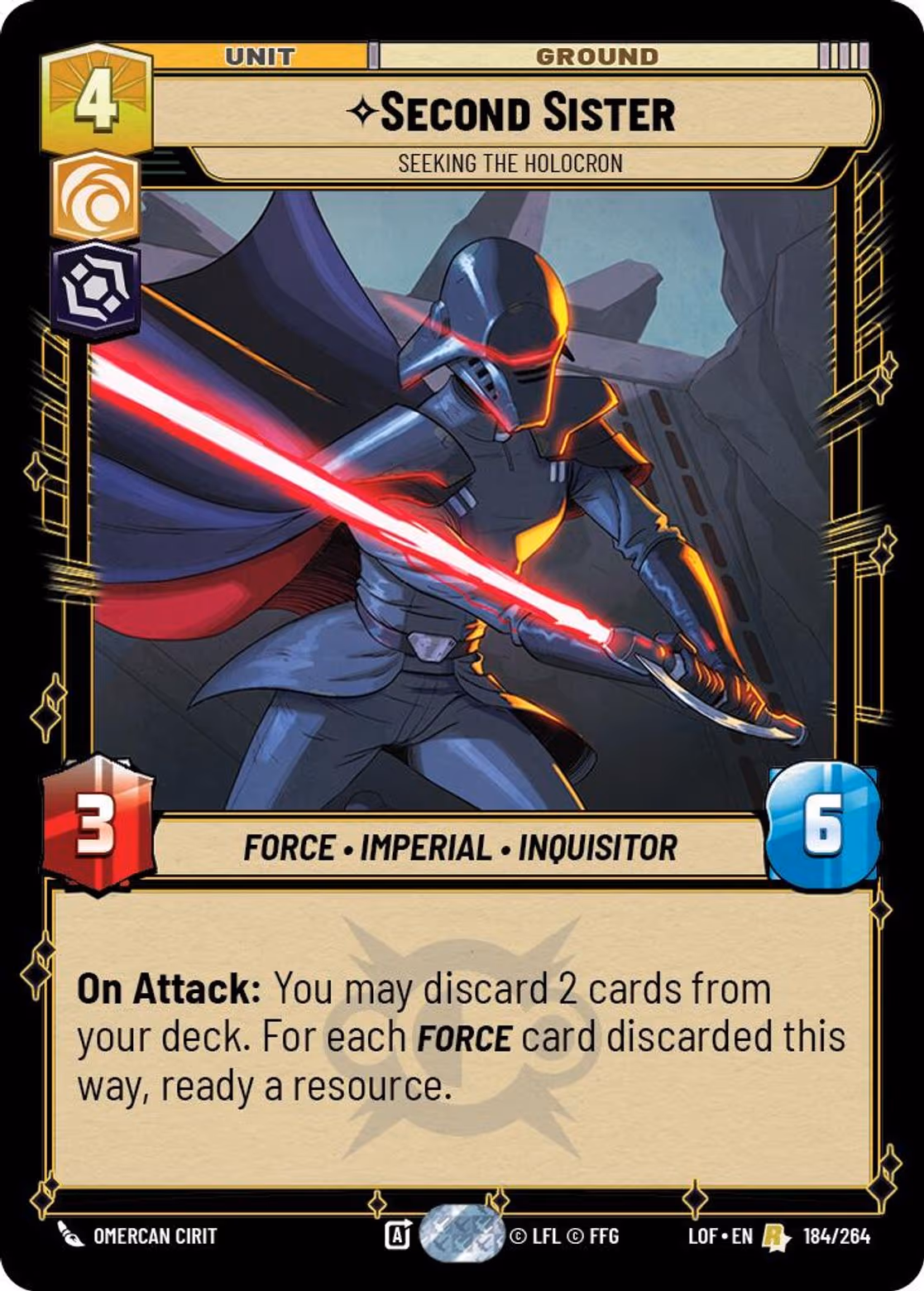 Second Sister - Seeking the Holocron LOF-184 Star Wars Unlimited card