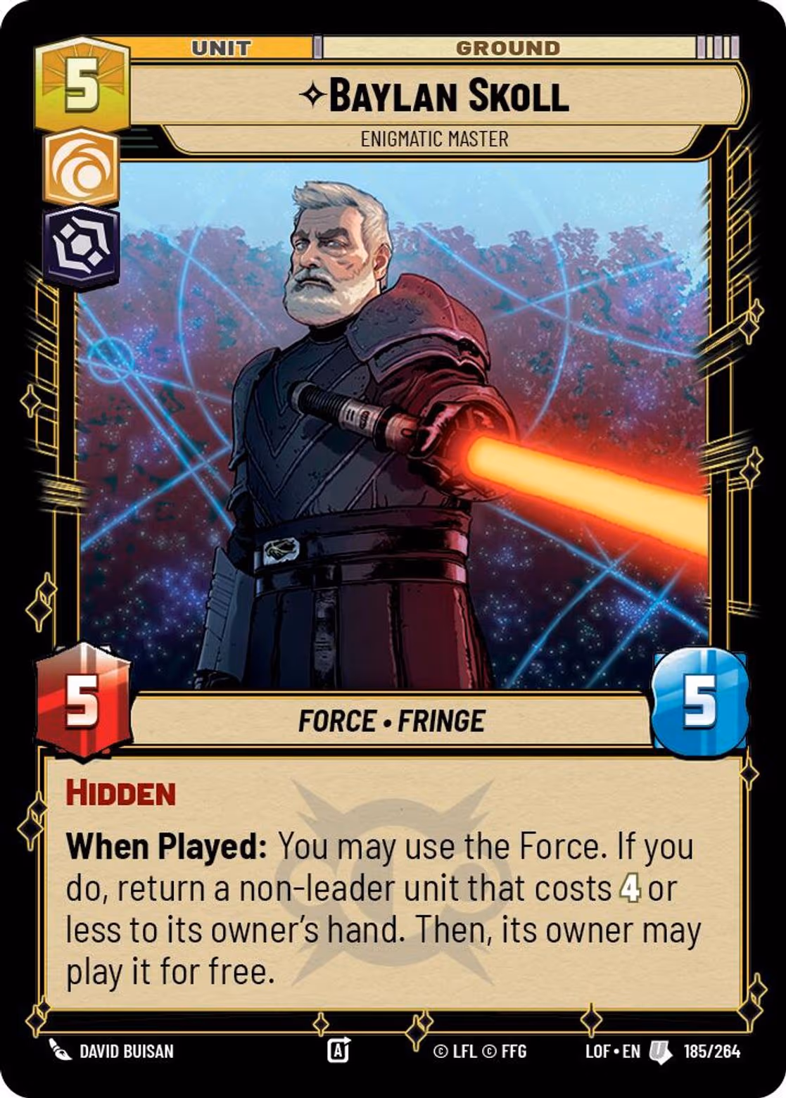 Baylan Skoll - Enigmatic Master LOF-185 Star Wars Unlimited card