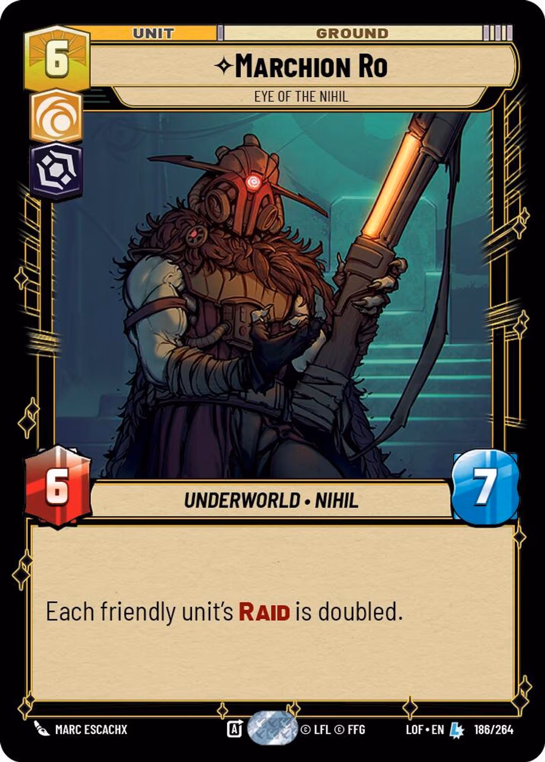 Marchion Ro - Eye of the Nihil LOF-186 Star Wars Unlimited card