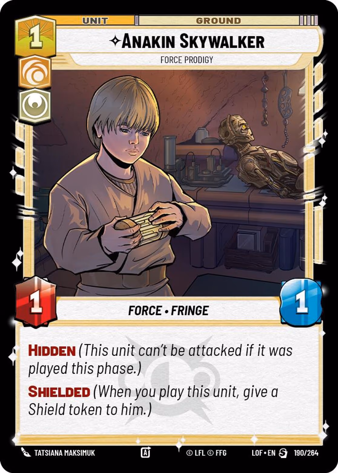 Anakin Skywalker - Force Prodigy LOF-190 Star Wars Unlimited card