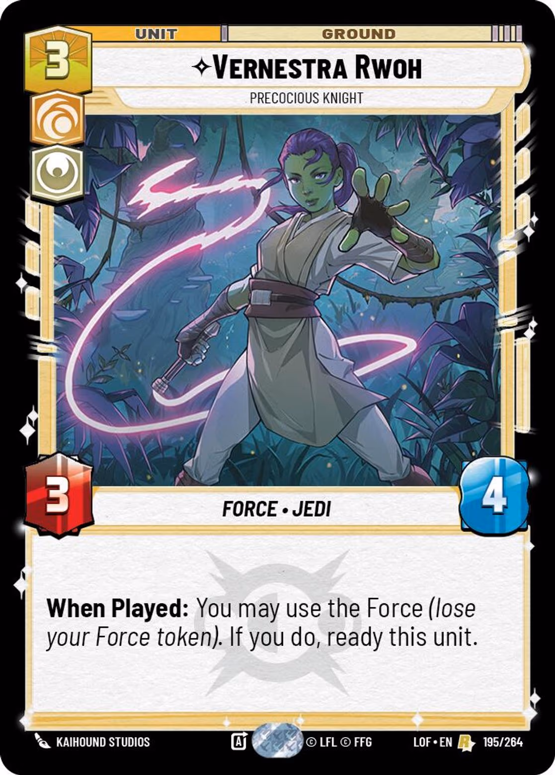 Vernestra Rwoh - Precocious Knight LOF-195 Star Wars Unlimited card