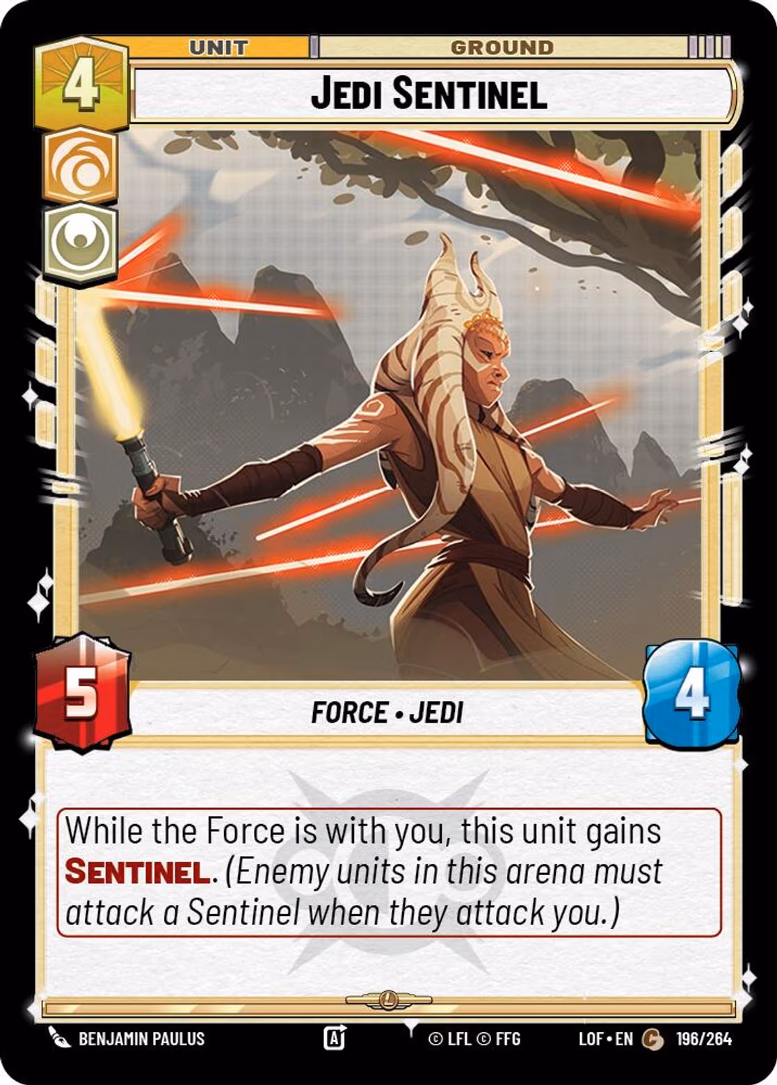 Jedi Sentinel LOF-196 Star Wars Unlimited card