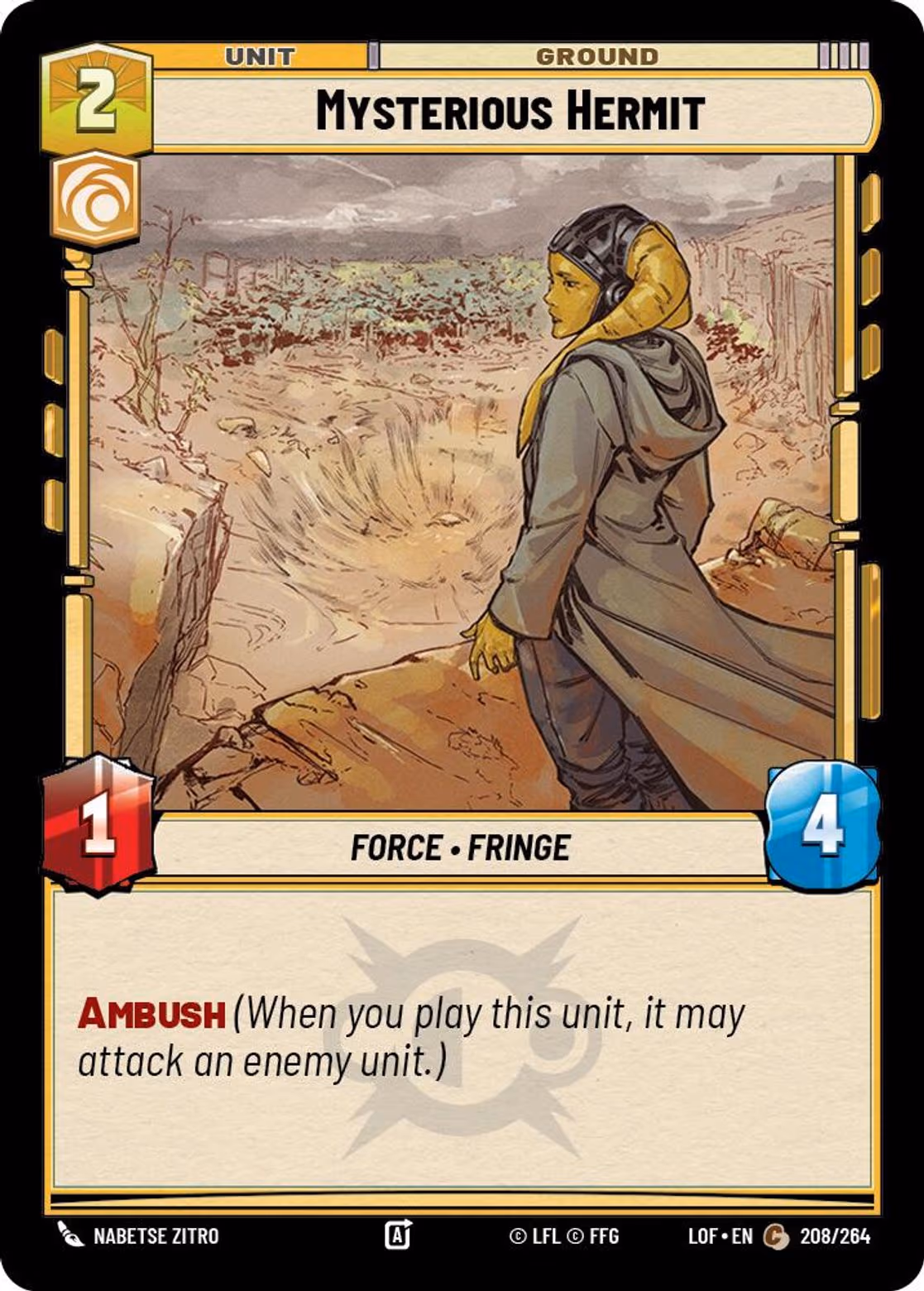 Mysterious Hermit LOF-208 Star Wars Unlimited card
