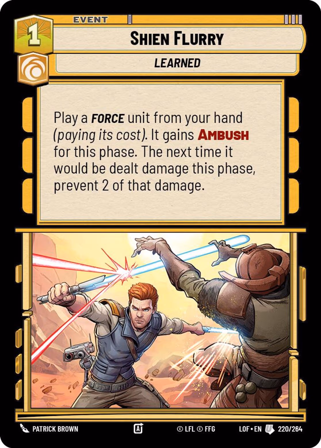 Shien Flurry LOF-220 Star Wars Unlimited card
