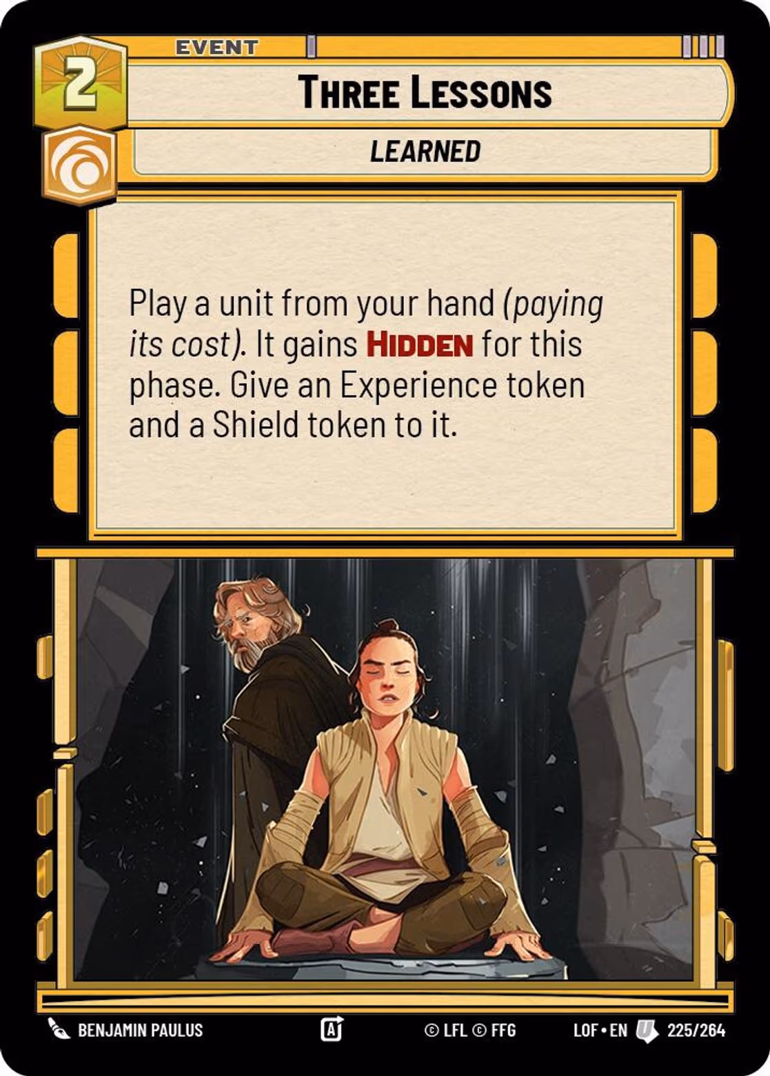 Three Lessons LOF-225 Star Wars Unlimited card