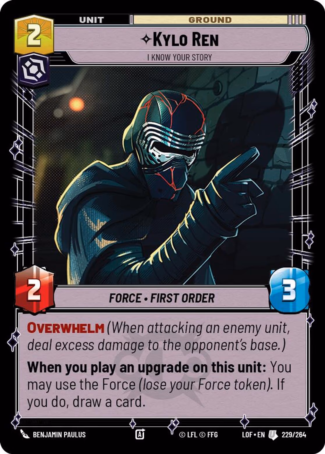 Kylo Ren - I Know Your Story LOF-229 Star Wars Unlimited card