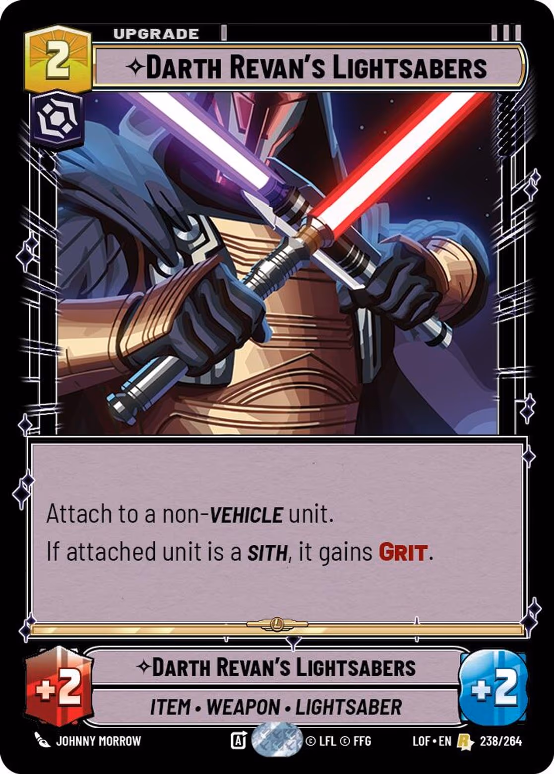 Darth Revan's Lightsaber LOF-238 Star Wars Unlimited card