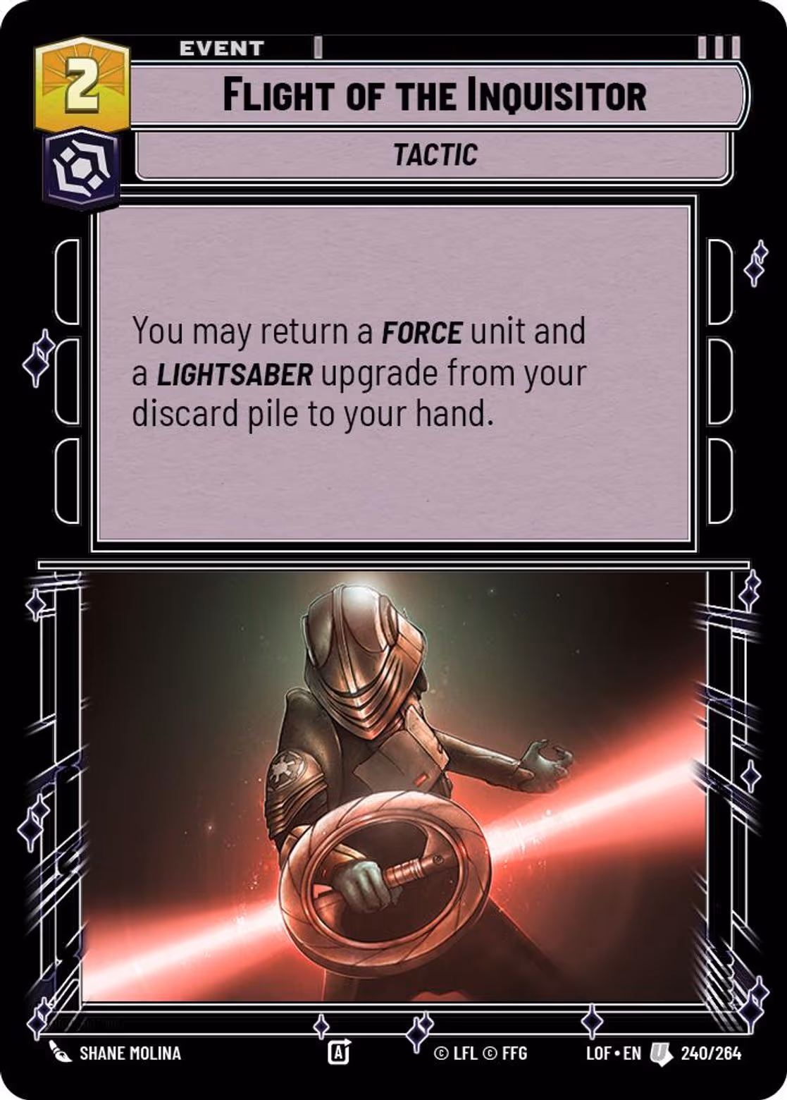 Flight of the Inquisitor LOF-240 Star Wars Unlimited card