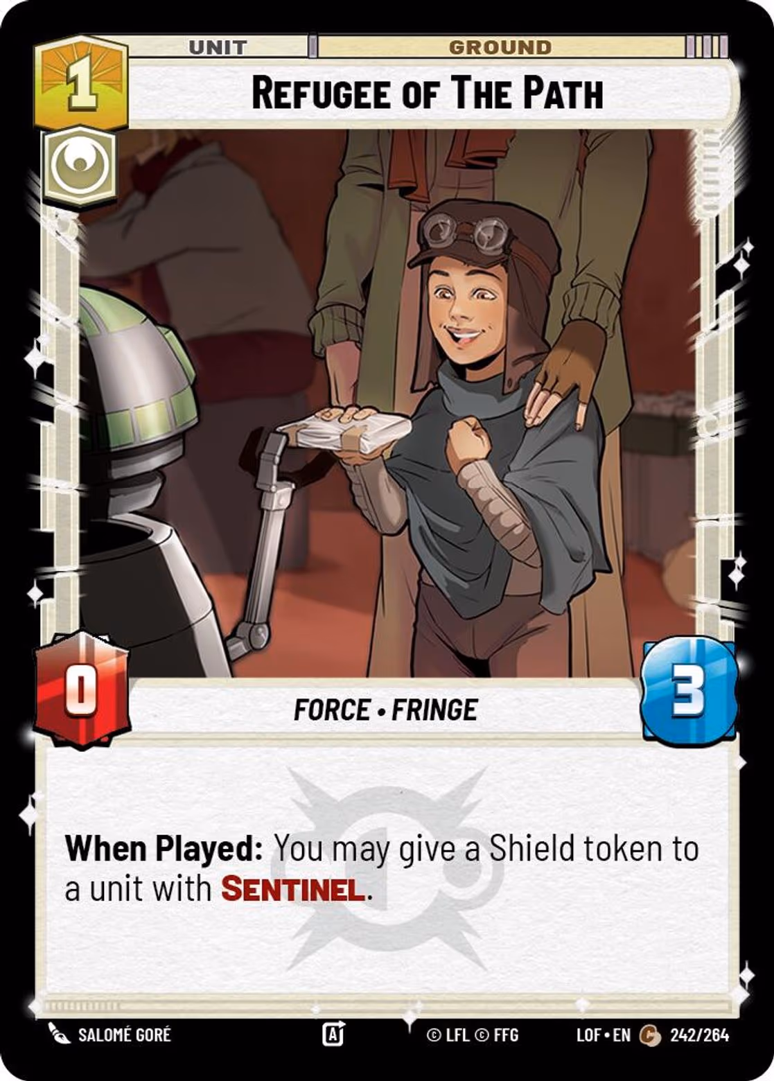 Refugee of The Path LOF-242 Star Wars Unlimited card