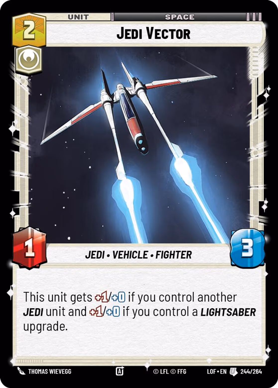 Jedi Vector LOF-244 Star Wars Unlimited card