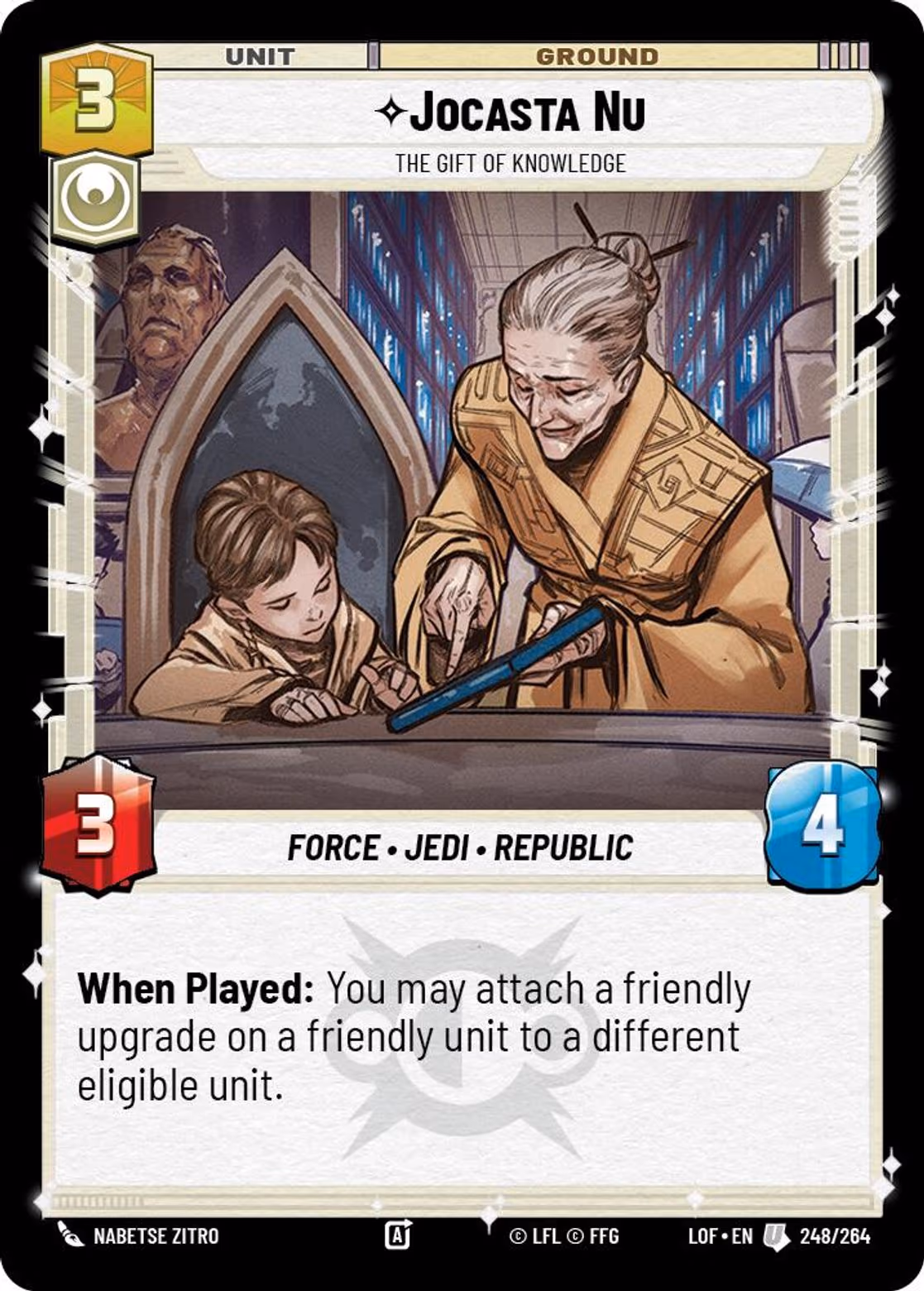 Jocasta Nu - The Gift of Knowledge LOF-248 Star Wars Unlimited card