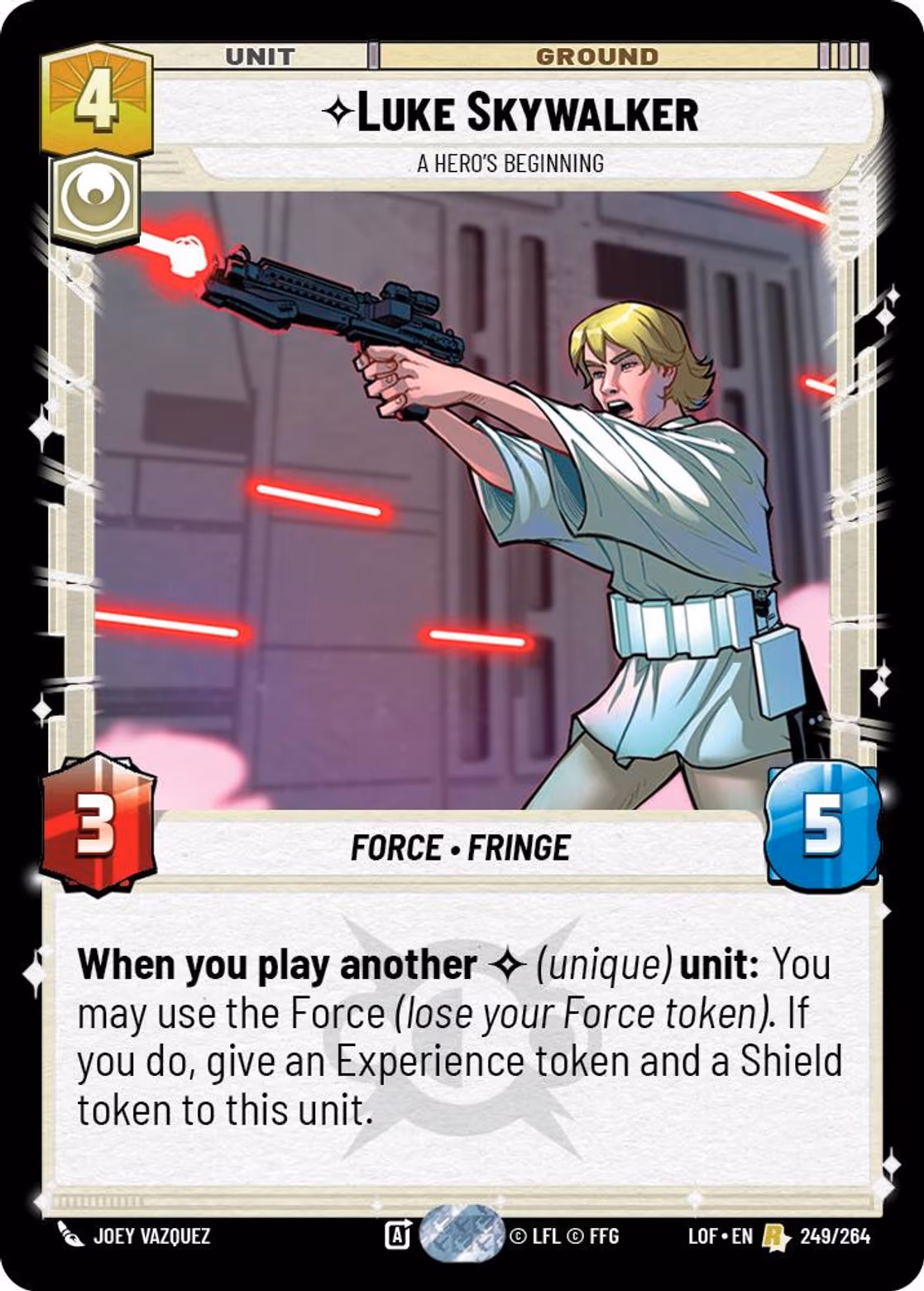 Luke Skywalker - A Hero's Beginning LOF-249 Star Wars Unlimited card