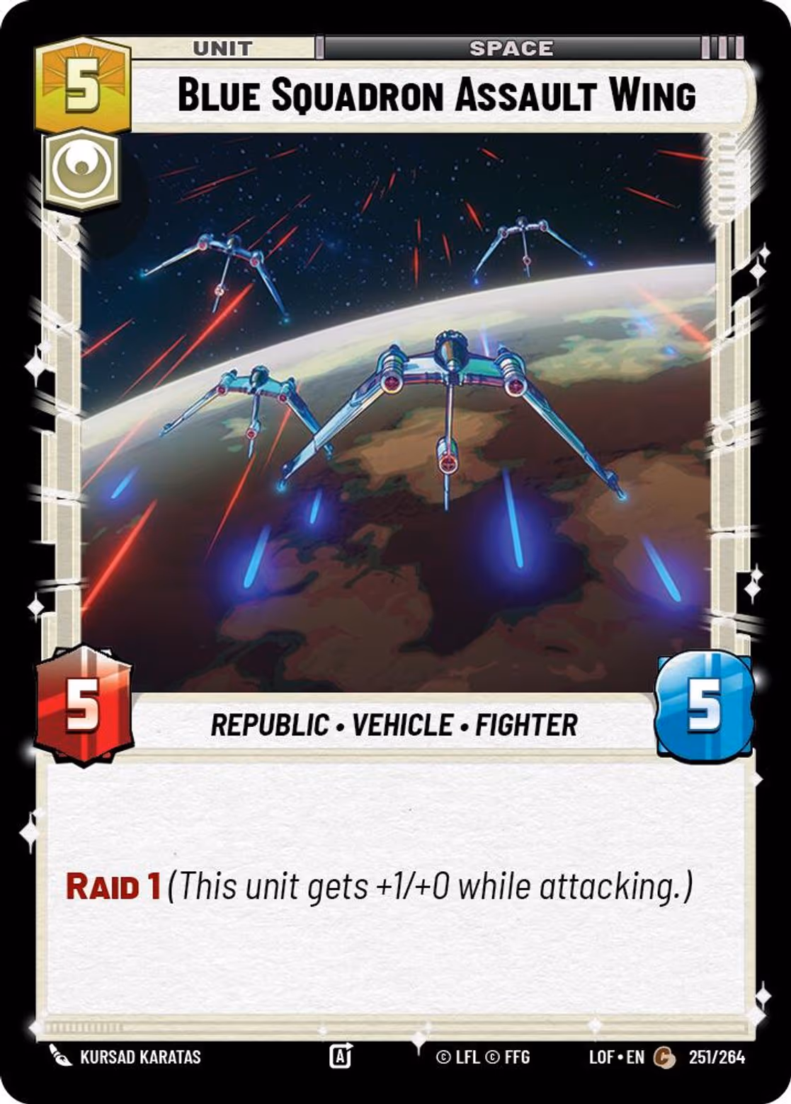 Blue Squadron Assault Wing LOF-251 Star Wars Unlimited card