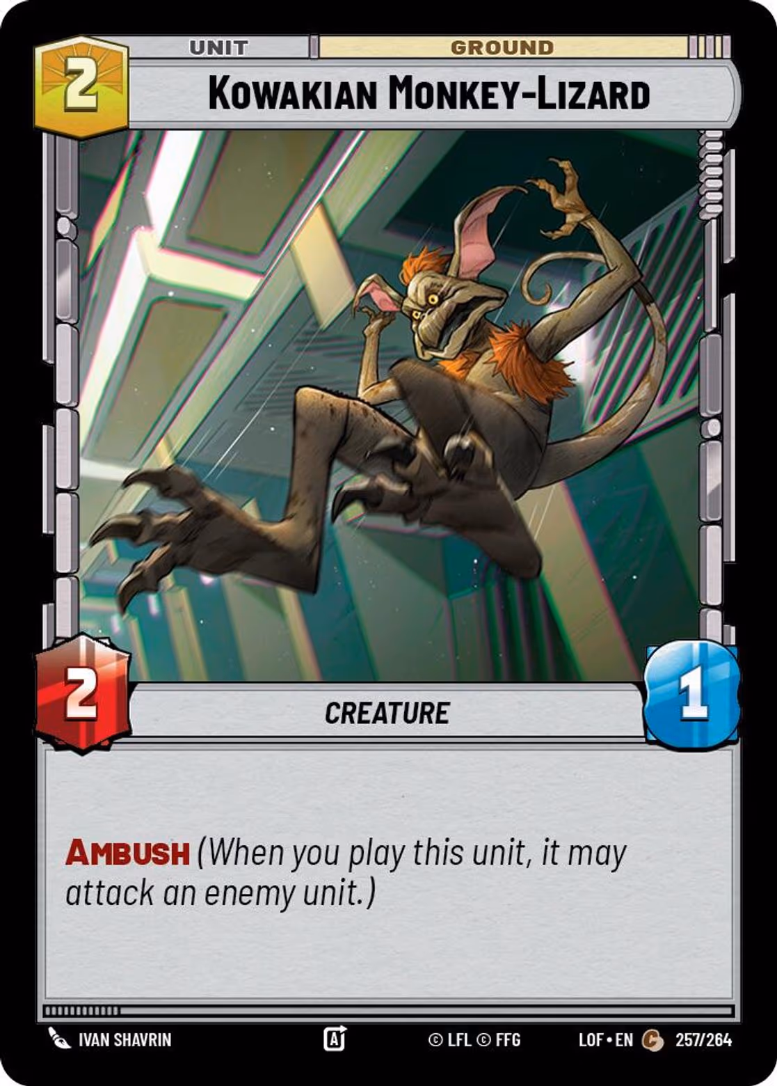 Kowakian Monkey-Lizard LOF-257 Star Wars Unlimited card