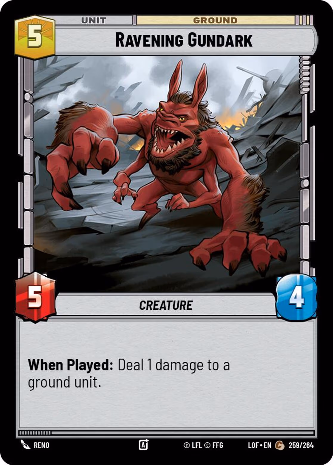 Ravening Gundark LOF-259 Star Wars Unlimited card