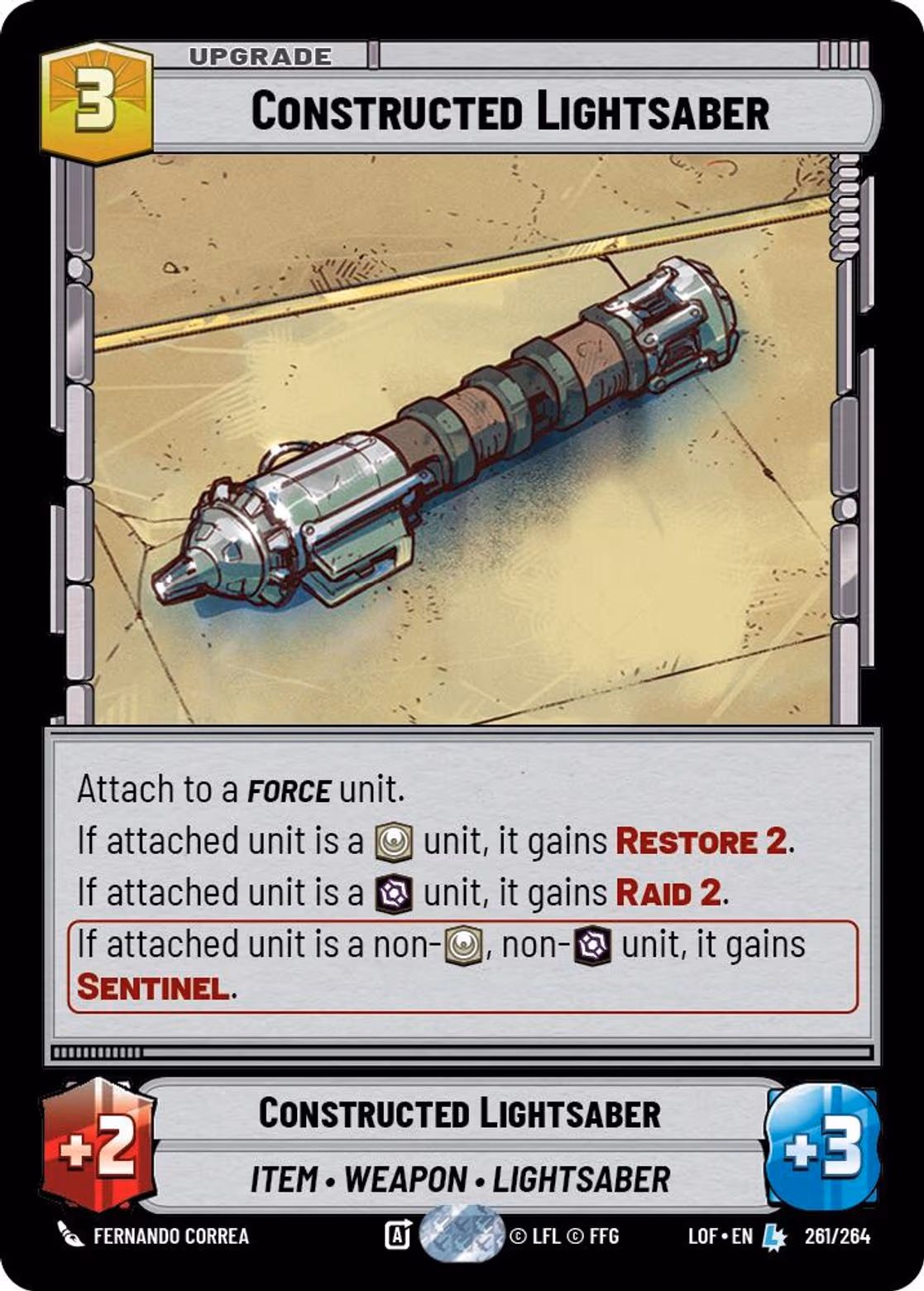 Constructed Lightsaber LOF-261 Star Wars Unlimited card