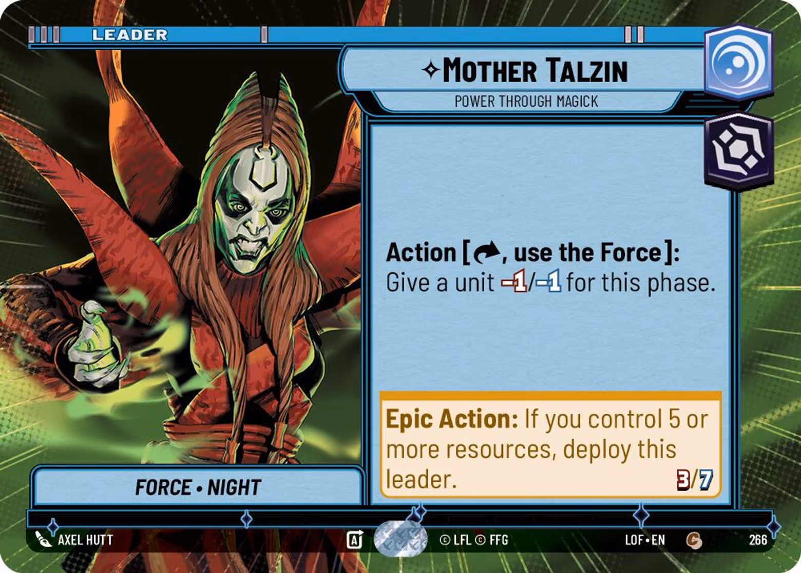 Mother Talzin - Power Through Magick LOF-266 Hyperspace Star Wars Unlimited card