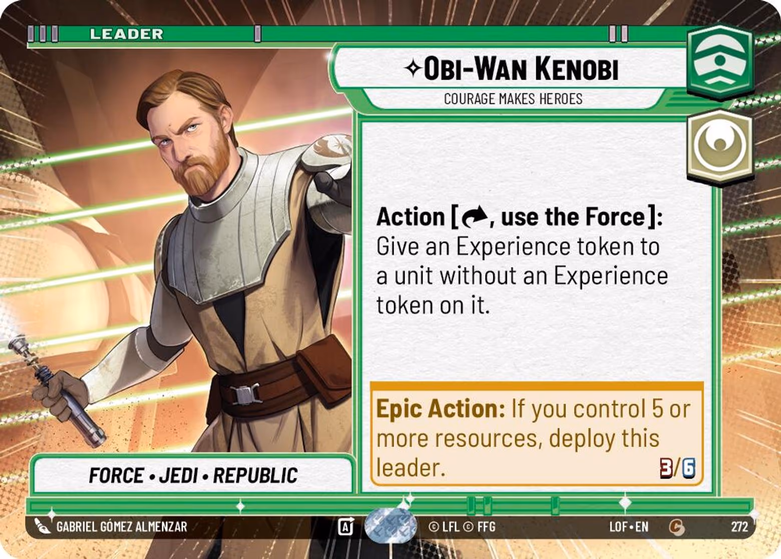 Obi-Wan Kenobi - Courage Makes Heroes LOF-272 Hyperspace Star Wars Unlimited card