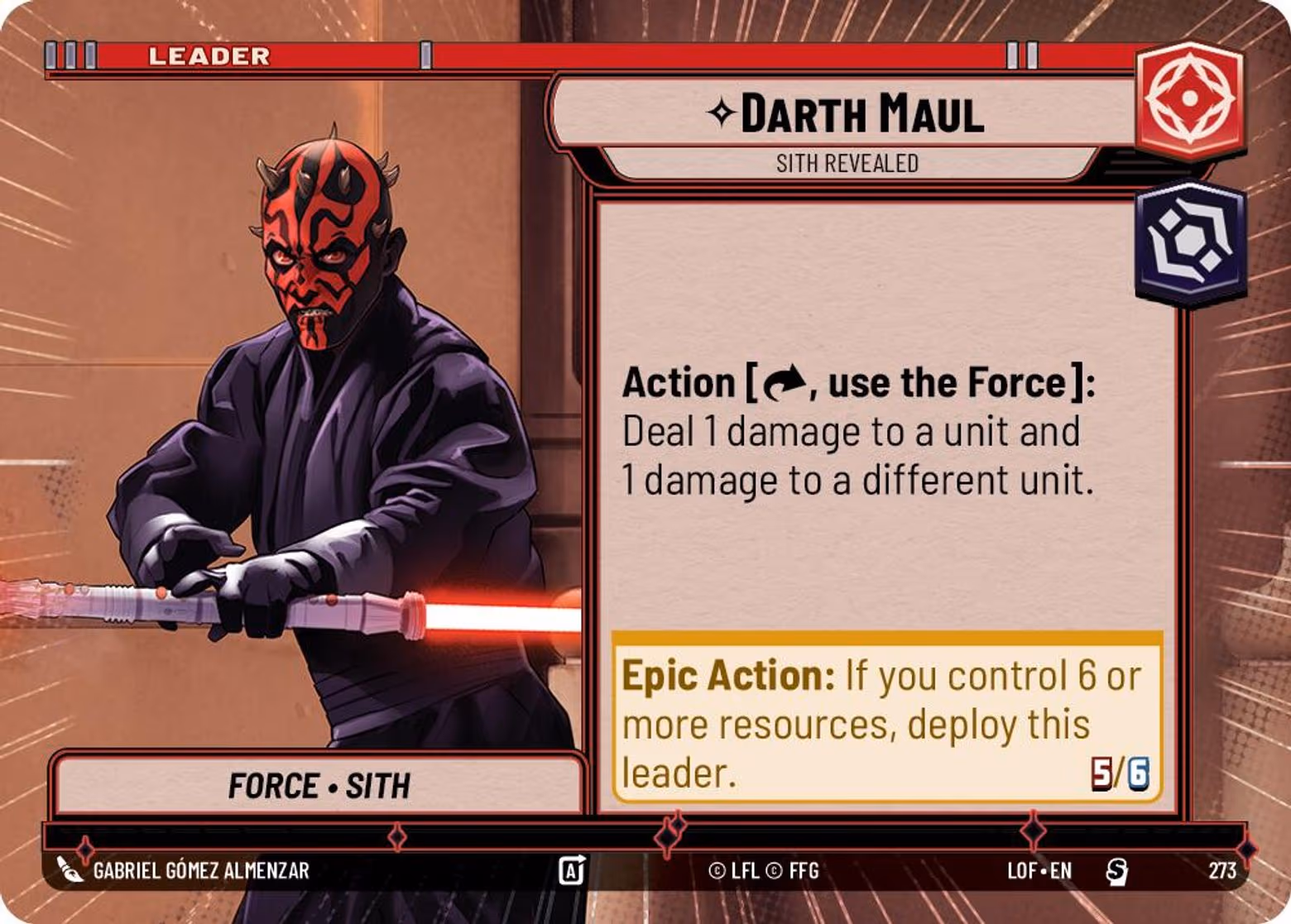 Darth Maul - Sith Revealed LOF-273 Hyperspace Star Wars Unlimited card