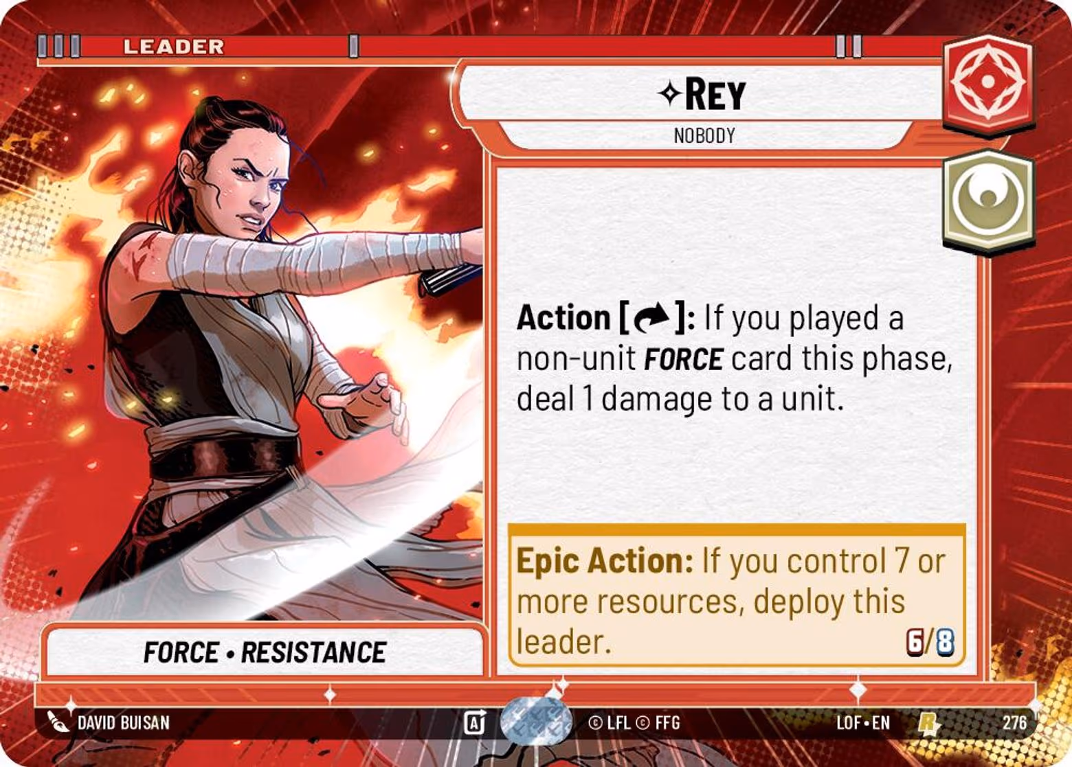 Rey - Nobody LOF-276 Hyperspace Star Wars Unlimited card