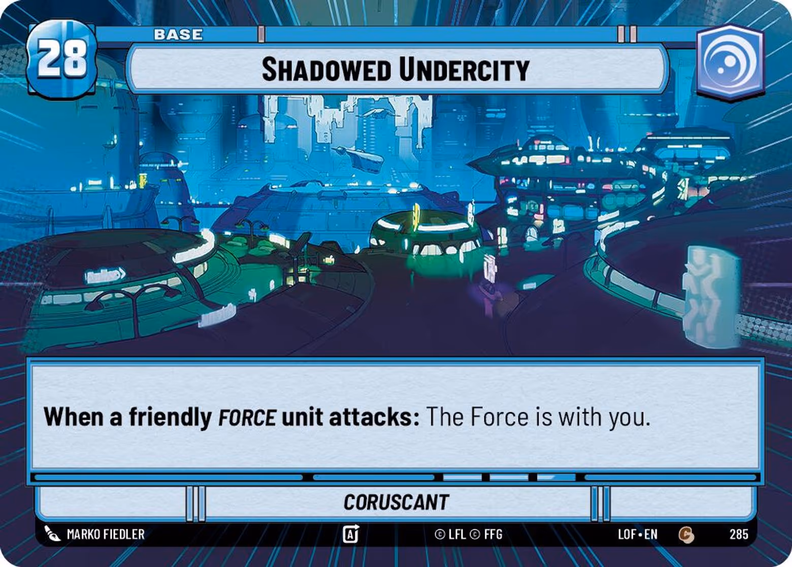 Shadowed Undercity - Coruscant LOF-285 Hyperspace Star Wars Unlimited card