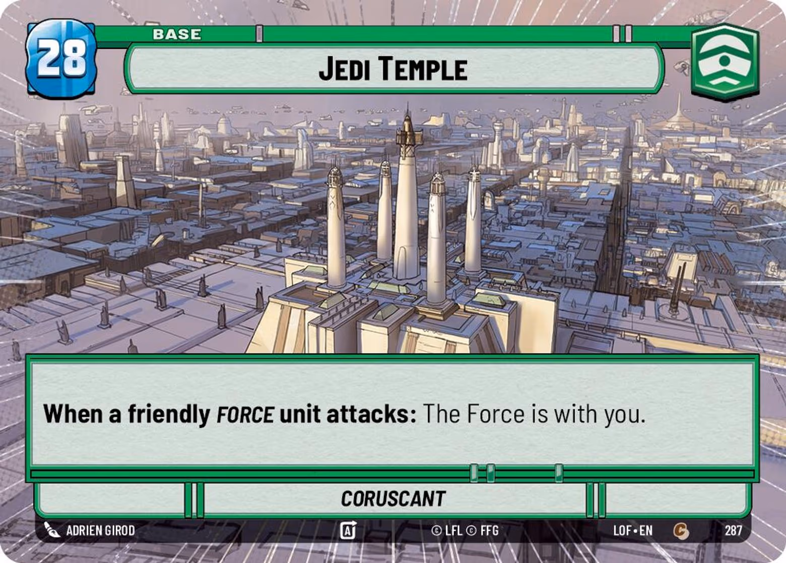 Jedi Temple - Coruscant LOF-287 Hyperspace Star Wars Unlimited card