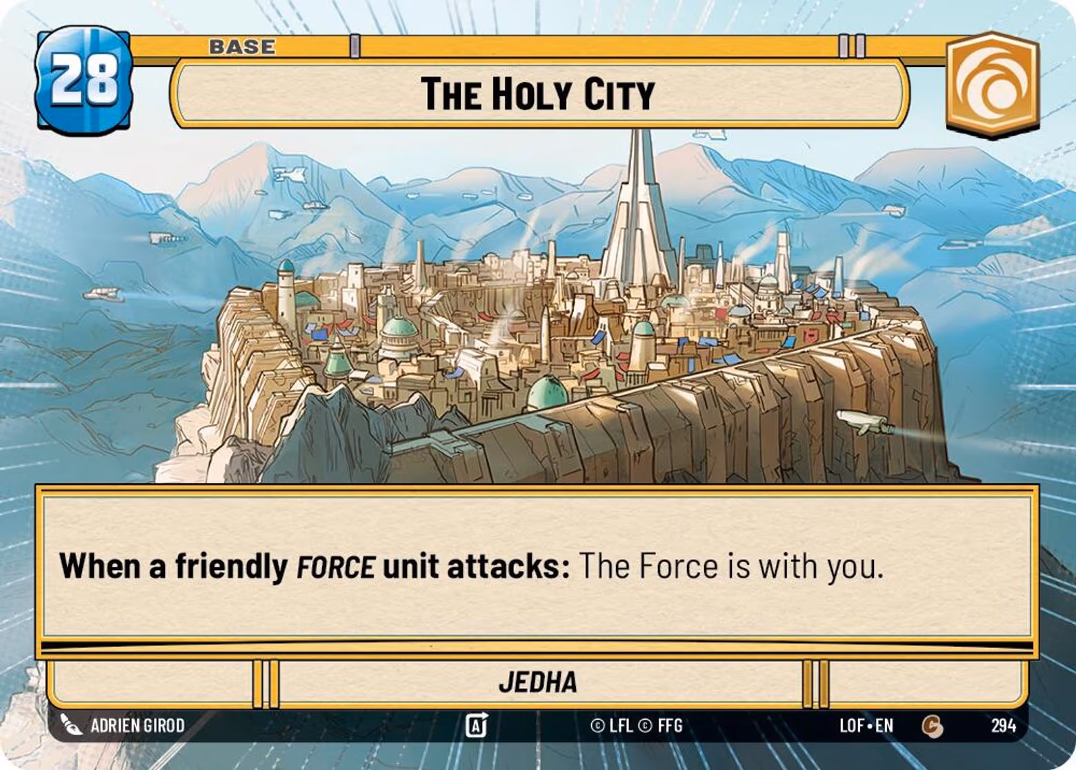 The Holy City - Jedha LOF-294 Hyperspace Star Wars Unlimited card